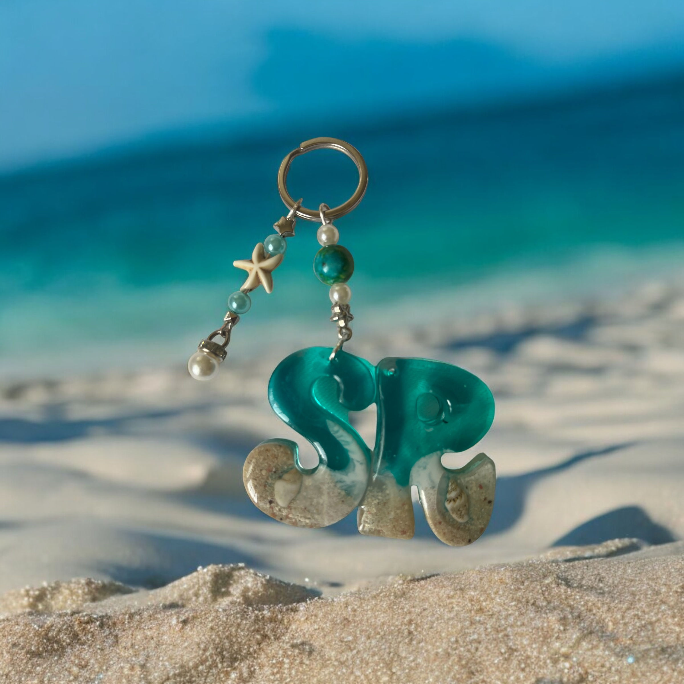 Resin Key Ring - 2 initials 