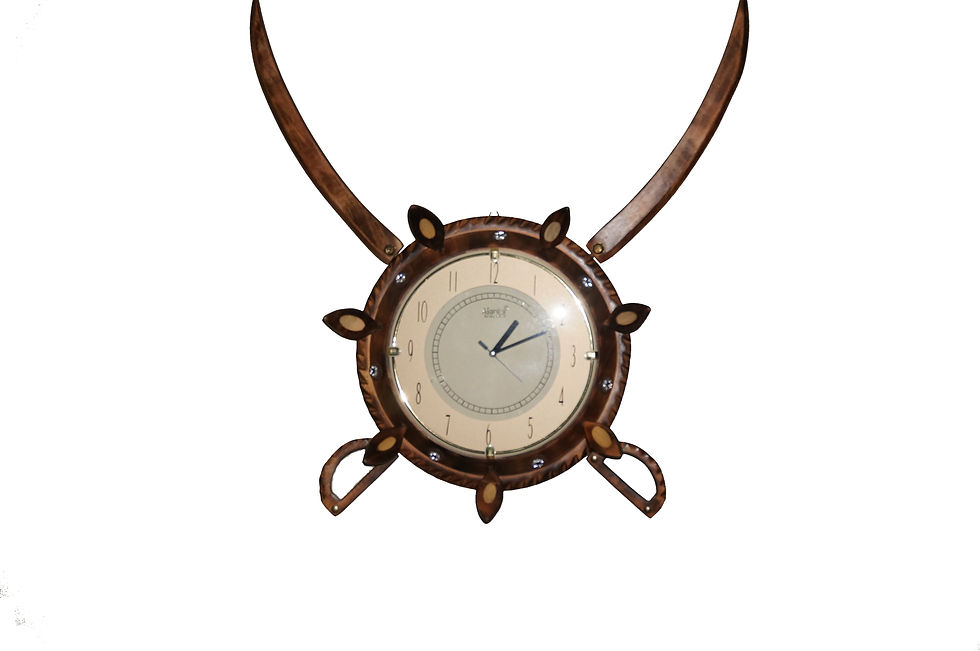 Vintage Armor and Swords Design Wooden Wall Clock