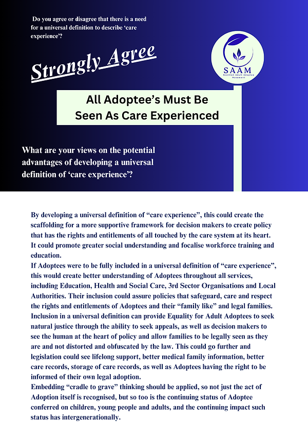 SAAM Recomedations. Adoptee Rights