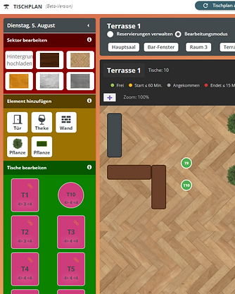 Screenshot der Zeta-Plattform
