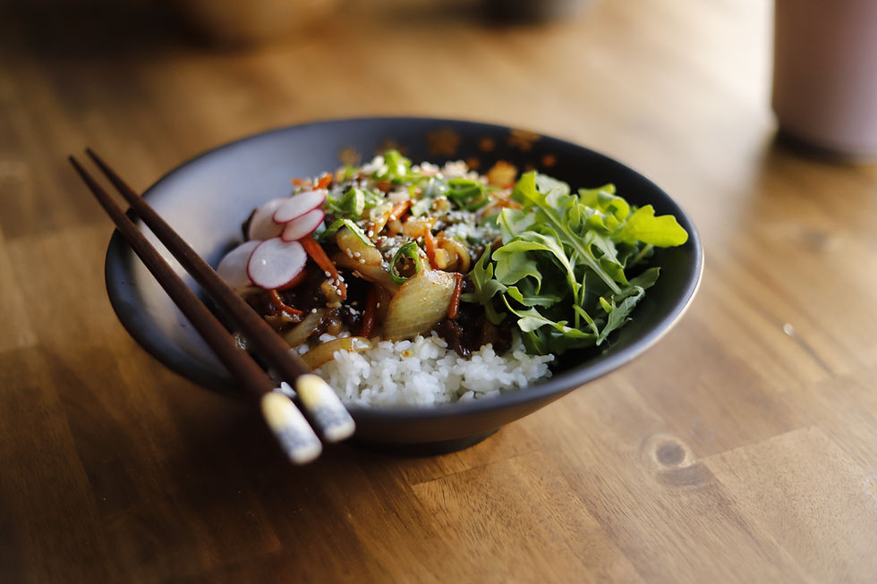 Arranged Food and Objects