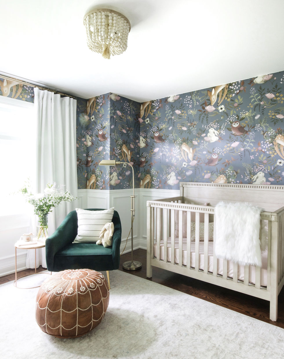warm modern design, nursery wallpaper, interior design canada