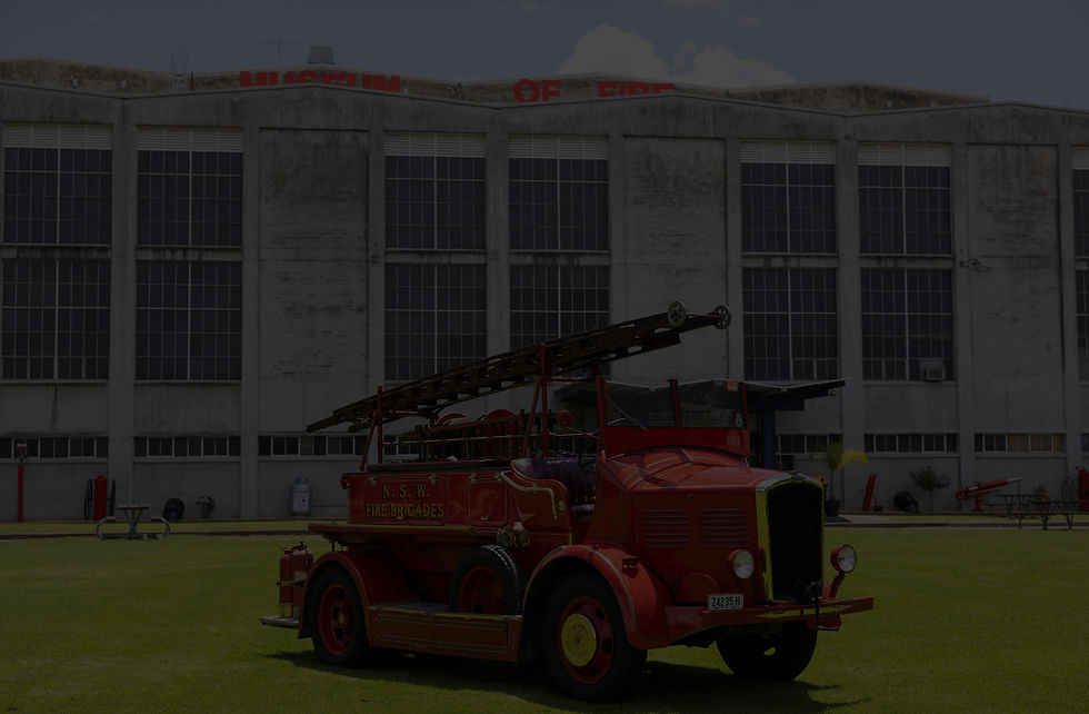 Dennis Ace fire engine parked outside the Museum of Fire
