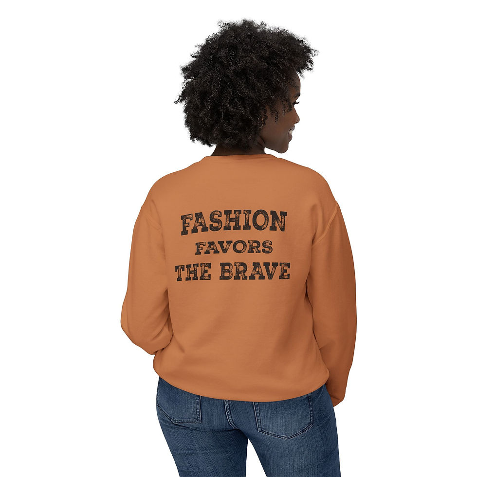 Thumbnail: Unisex Lightweight Crewneck Sweatshirt - Fashion Favors the Brave Graphic