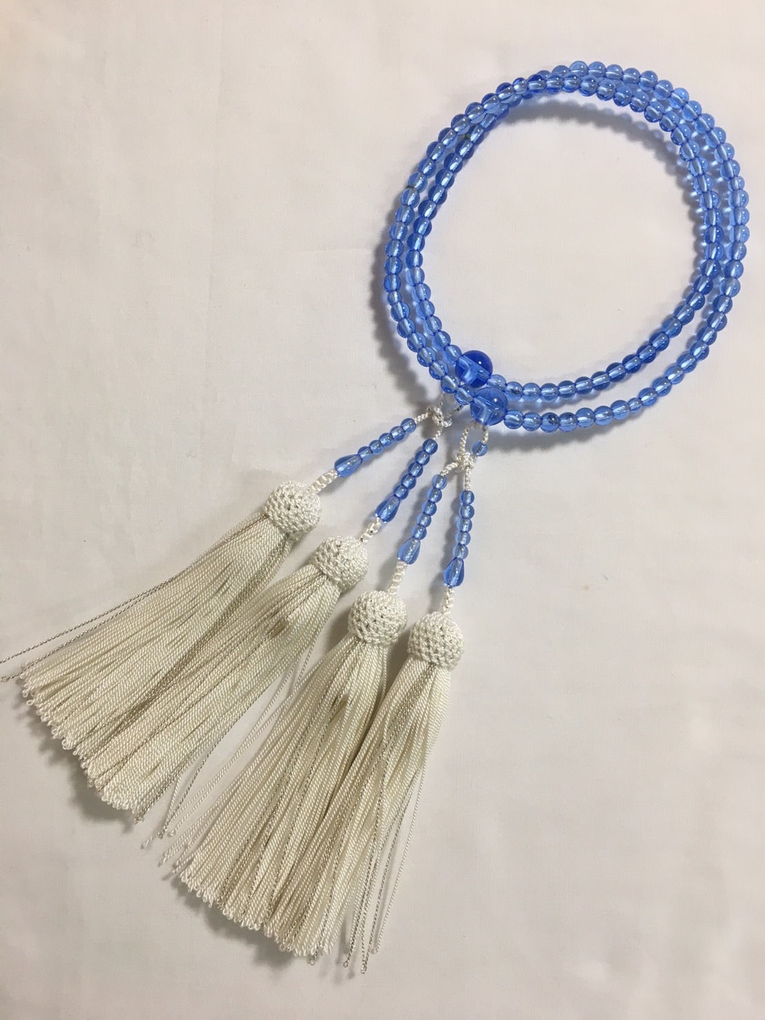 加賀創作念珠　ブルー水晶