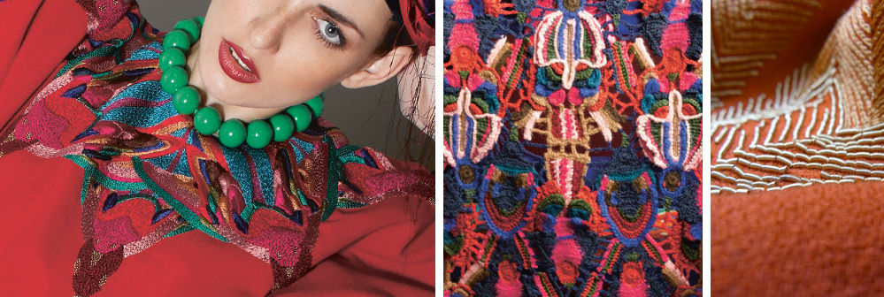 Fabrics, Embrodery, Stickerei, Vögel, Birds, Colorful, Fashion, Berlin, Shooting, Fashionillustration