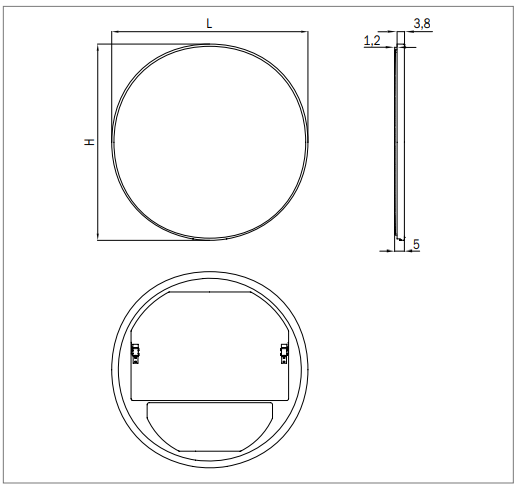 Thumbnail: INDA Tenno Wall-mounted Framed Bathroom Mirror Round