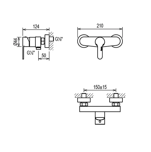 Thumbnail: CRESTIAL Bathroom Bundle Vision A Single Lever Basin Mixer C33163+ Shower Bar +