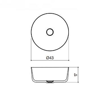 Thumbnail: Falper Glacette Countertop Basin W43 x H17 x D43 cm