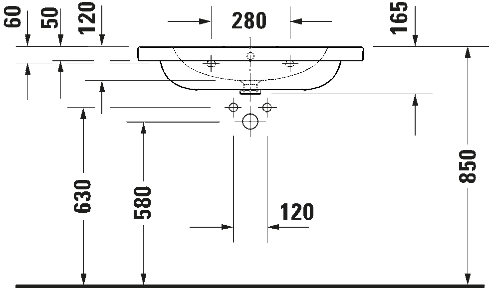 Thumbnail: Duravit D-Code Wall Mounted WashBasin 239980