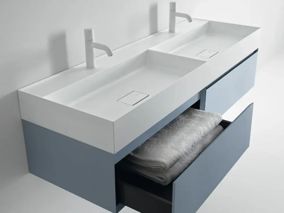 Thumbnail: Falper Quattro.Zero Countertop/Wall mounted Basin W60-120 x H12 x D45 cm