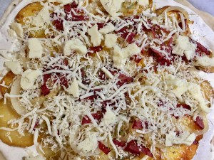 Potato, Bacon, Onion Tarte Flambenkuchen