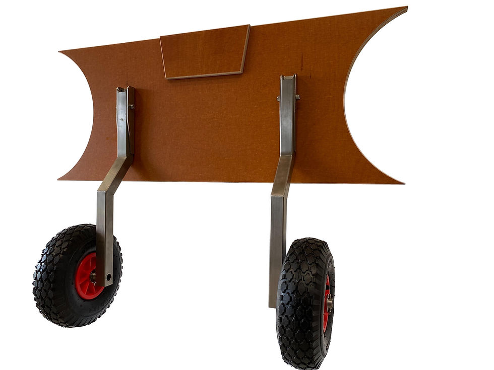 stainless steel launching wheels for the boat with inflatable bottom