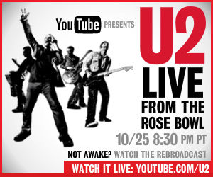 300 x 250 U2 on YouTube Live Banner