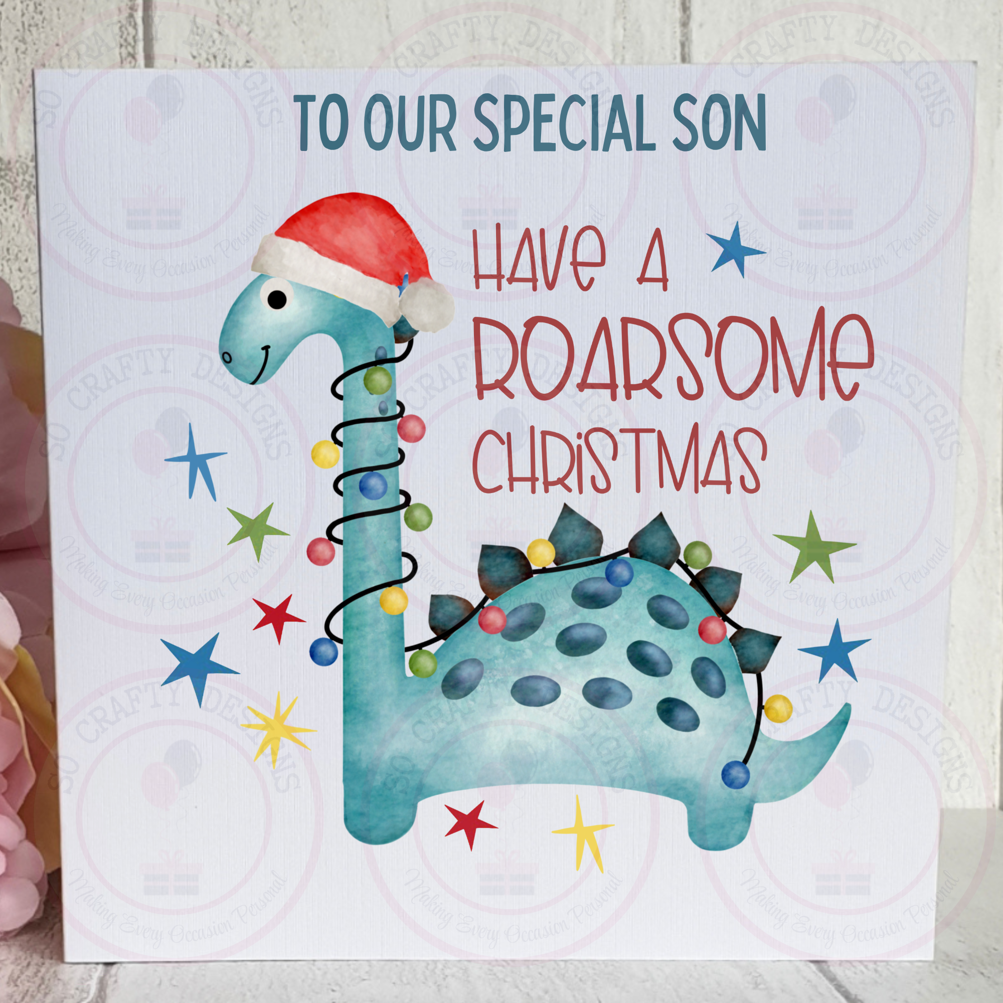 Dinosaur Card - have a roarsome christmas