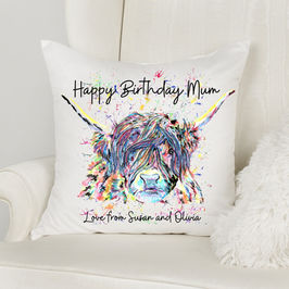 Highland Cow Print Cushion