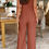 Thumbnail: V Neck Button Sleeveless Wide Pockets Jumpsuit