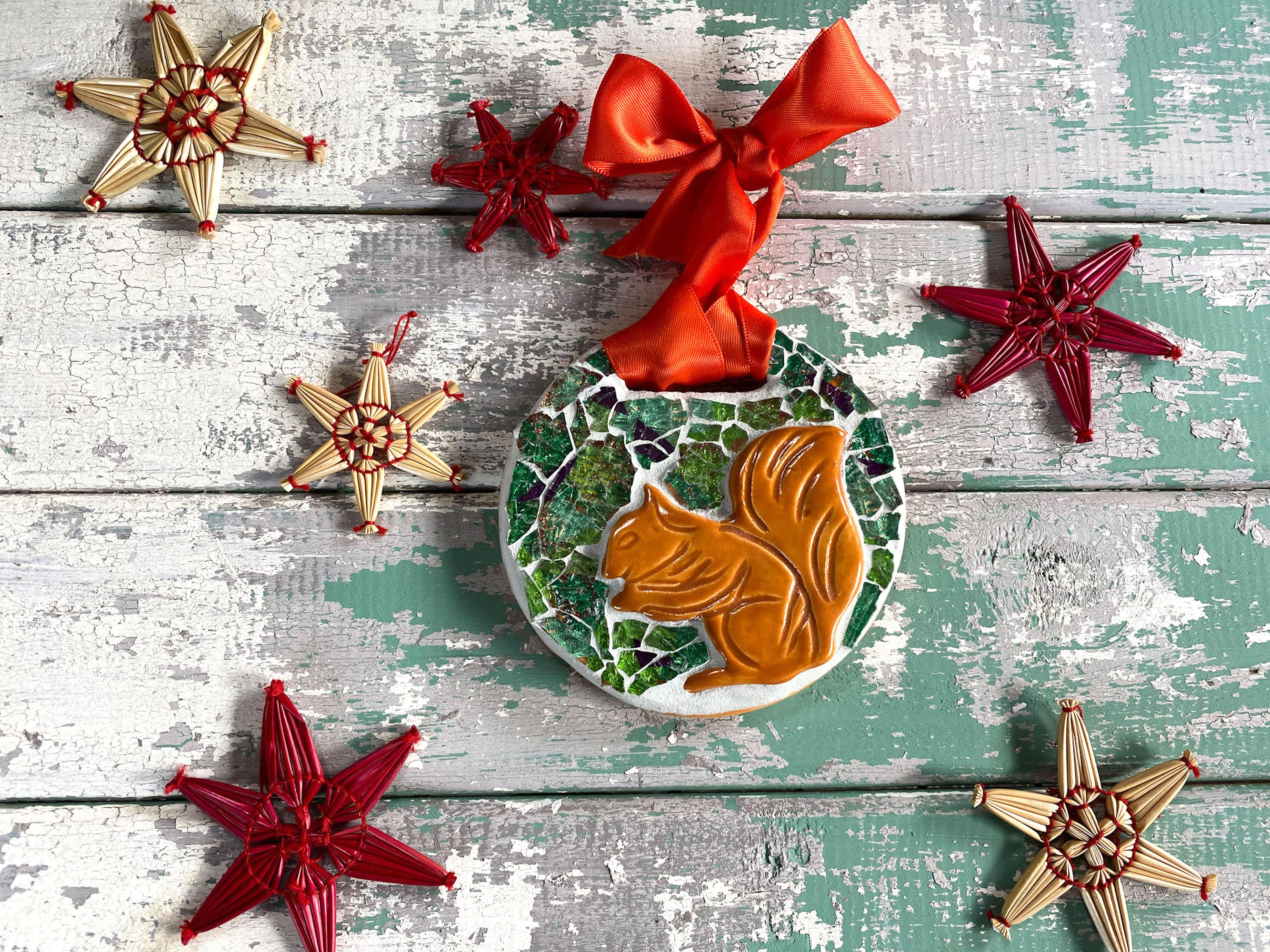 Squirrel Mosaic Decoration