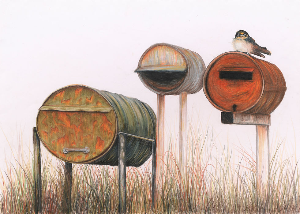Thumbnail: You've got Mail – high-resolution mixed-media drawing