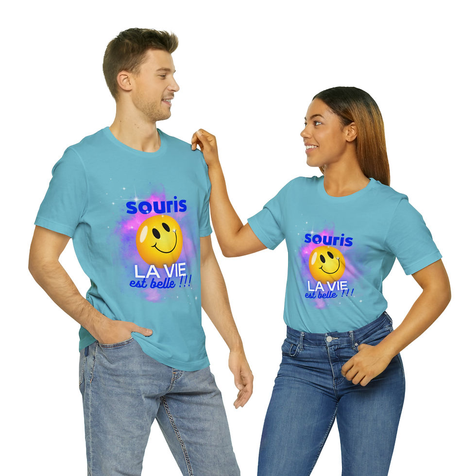 Miniature : 🇫🇷 T-shirt unisex "Souris, la vie est belle"