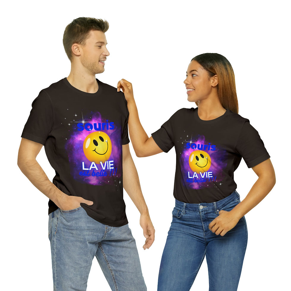 Miniature : 🇫🇷 T-shirt unisex "Souris, la vie est belle"