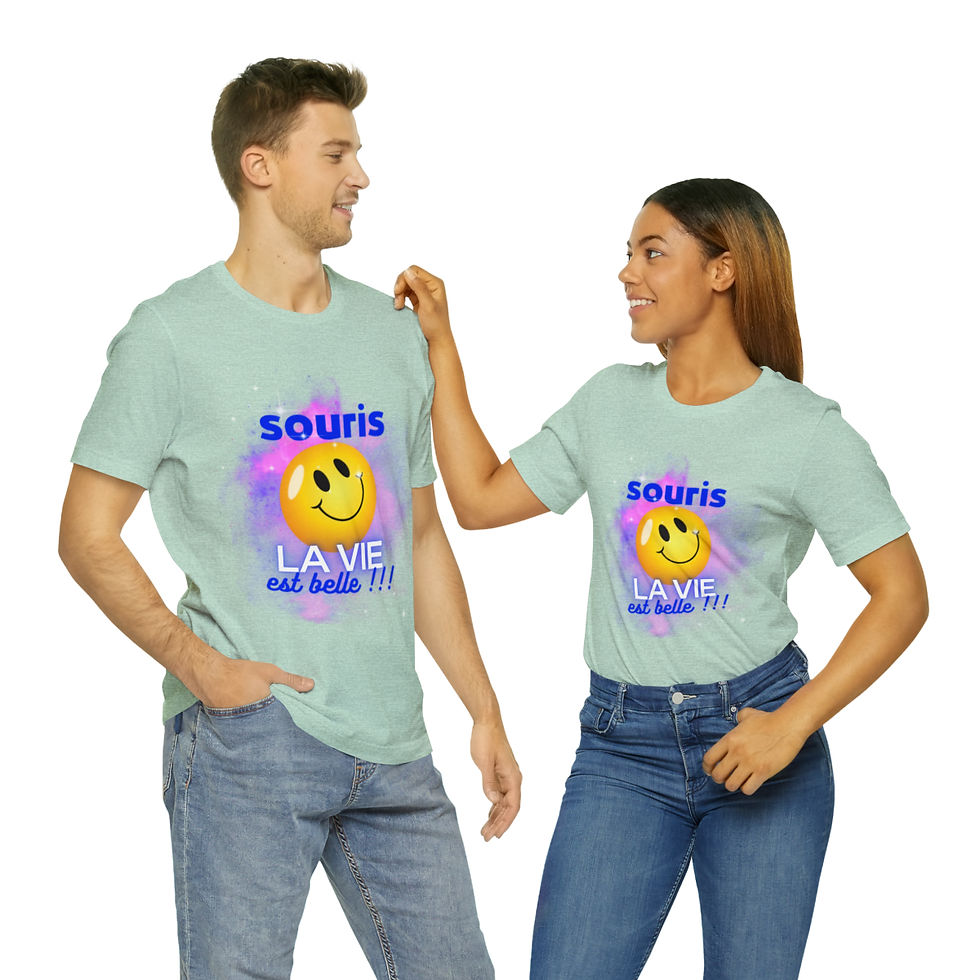 Miniature : 🇫🇷 T-shirt unisex "Souris, la vie est belle"