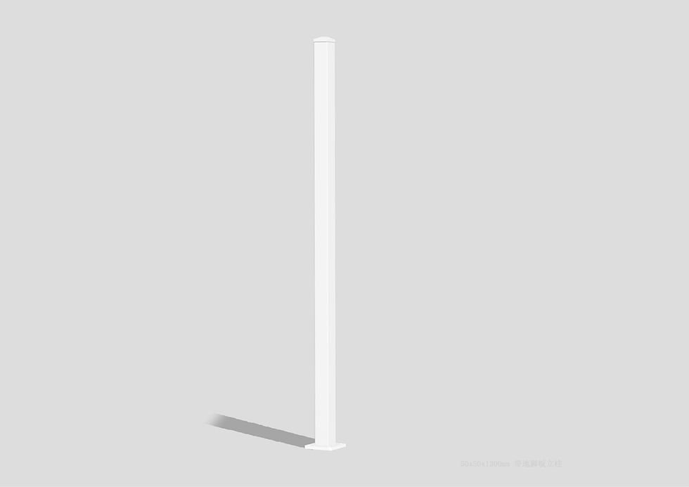 Thumbnail: 50x50x2mm 1300mm / 1900mm Flange Post with Cap - Square Corner