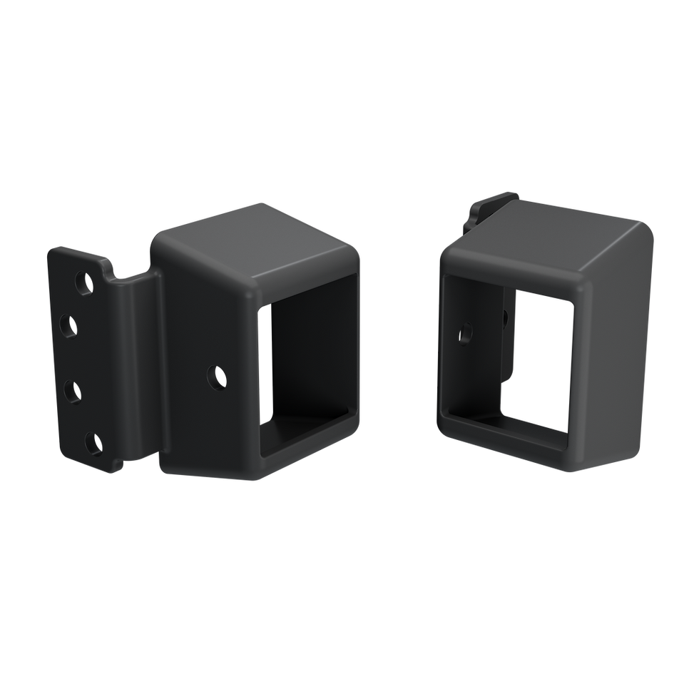 40 x 40mm Security Fence Bracket Black Single Lug 4 hole (One pack for 4 units)