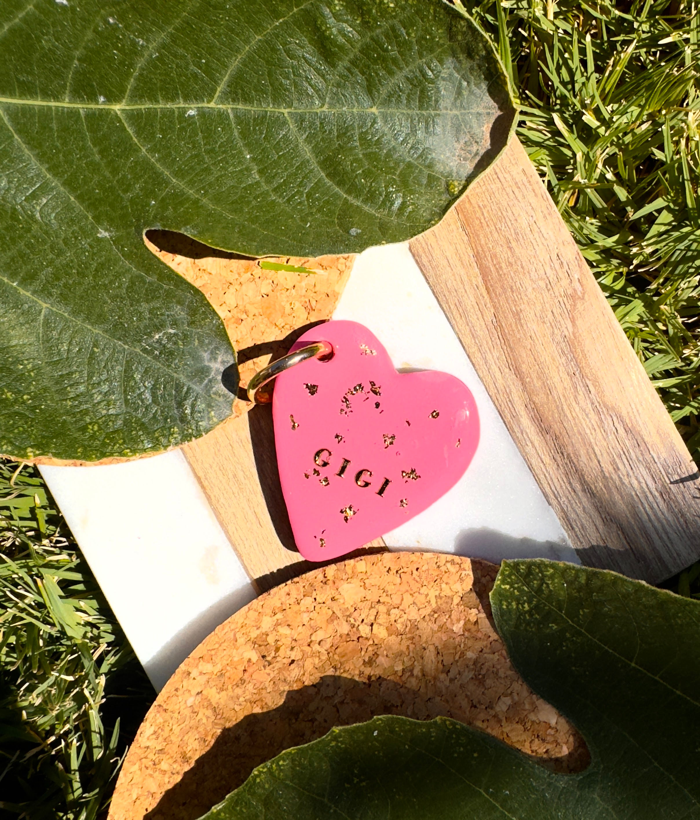 Gold Sparkling Pink Heart 