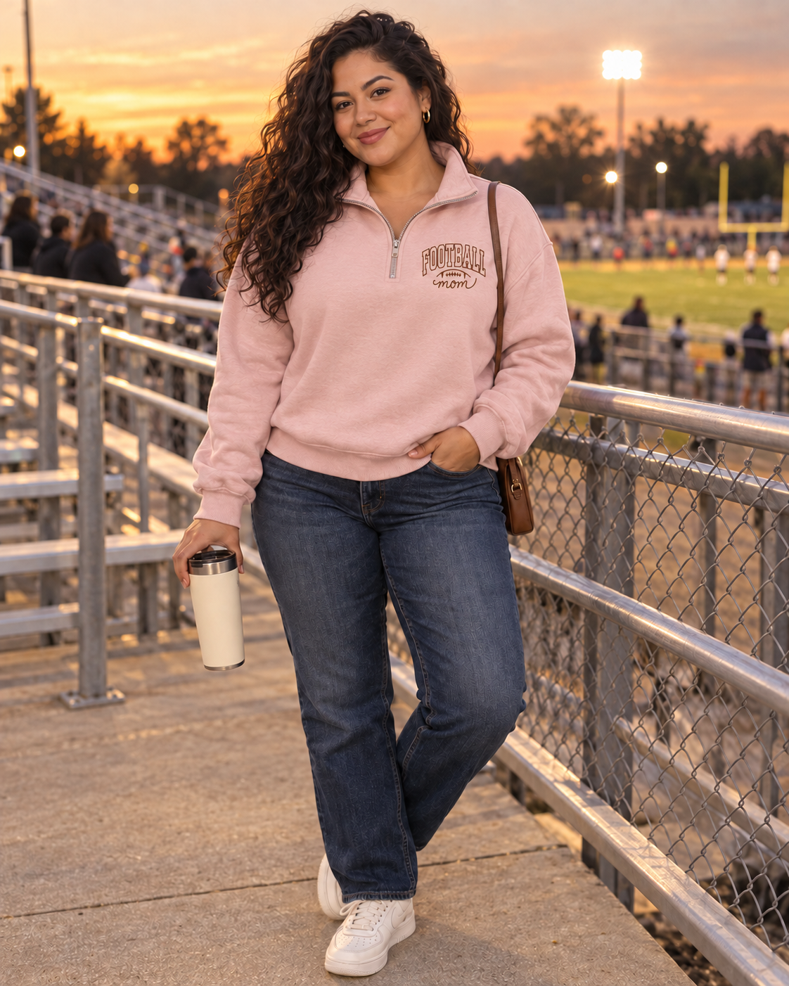 Football Mom Quarter-Zip Sweatshirt