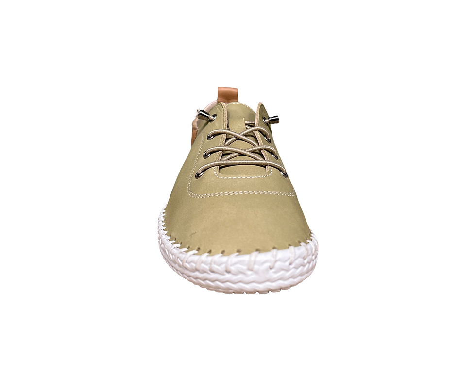 Thumbnail: IRIS - KHAKI LEATHER PLIMSOLL 