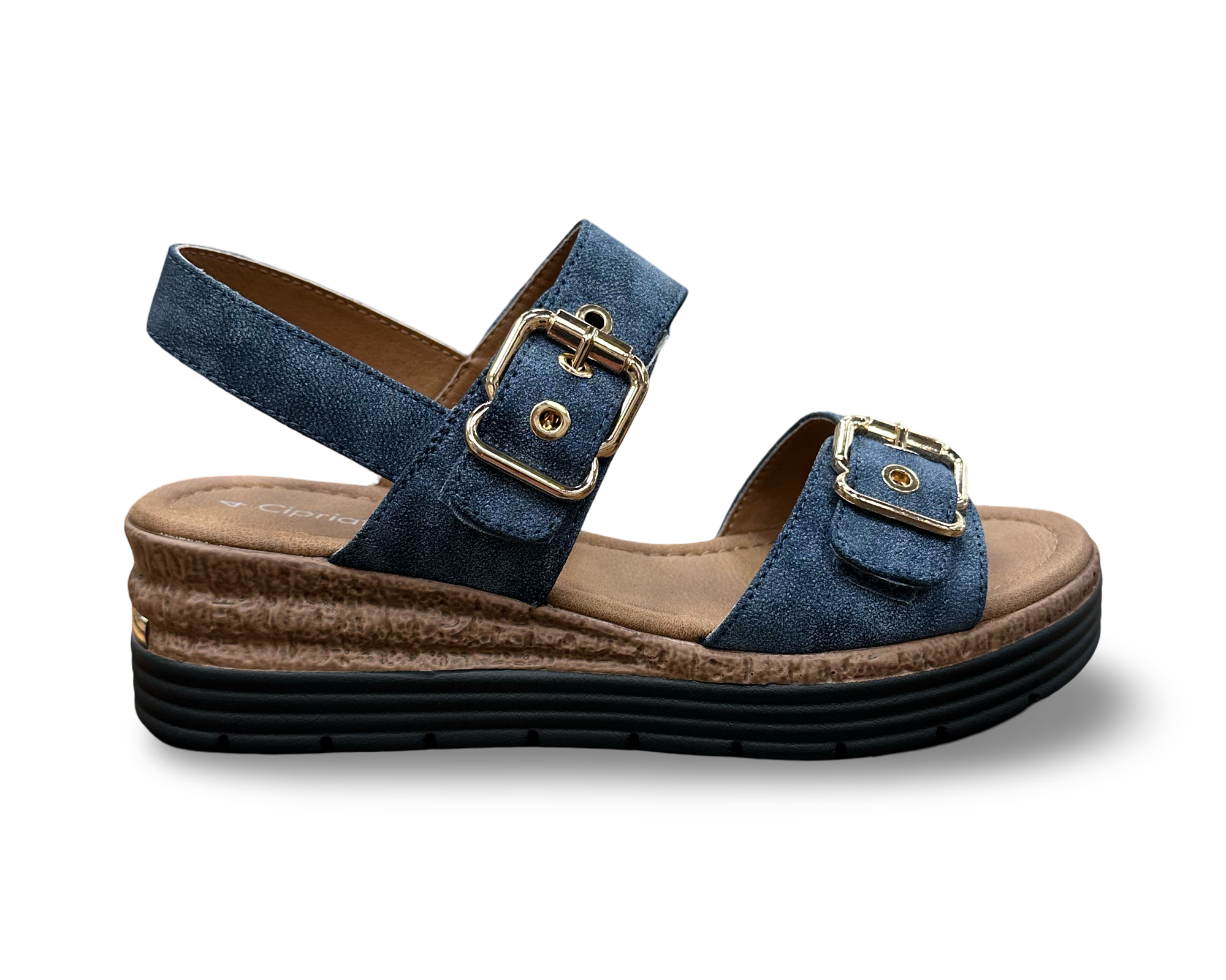 Twin Buckle Velcro Fastening Sandal
