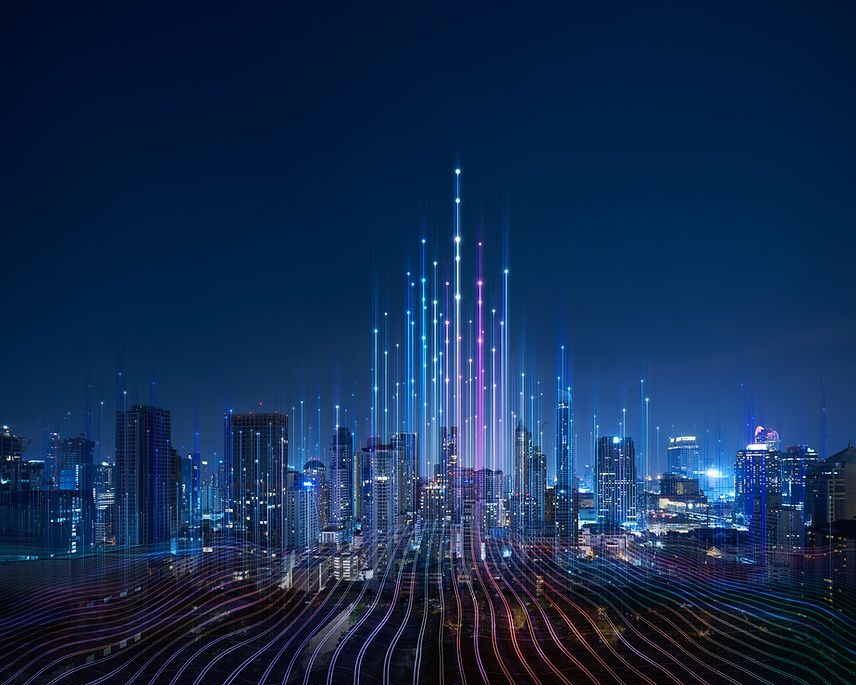 Smart city and abstract dot point connec
