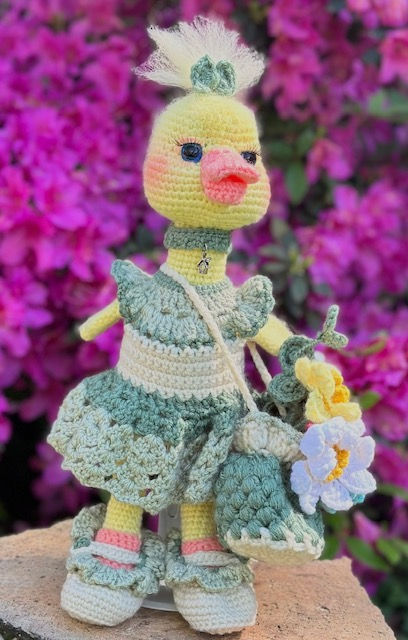 Custom made crochet duck