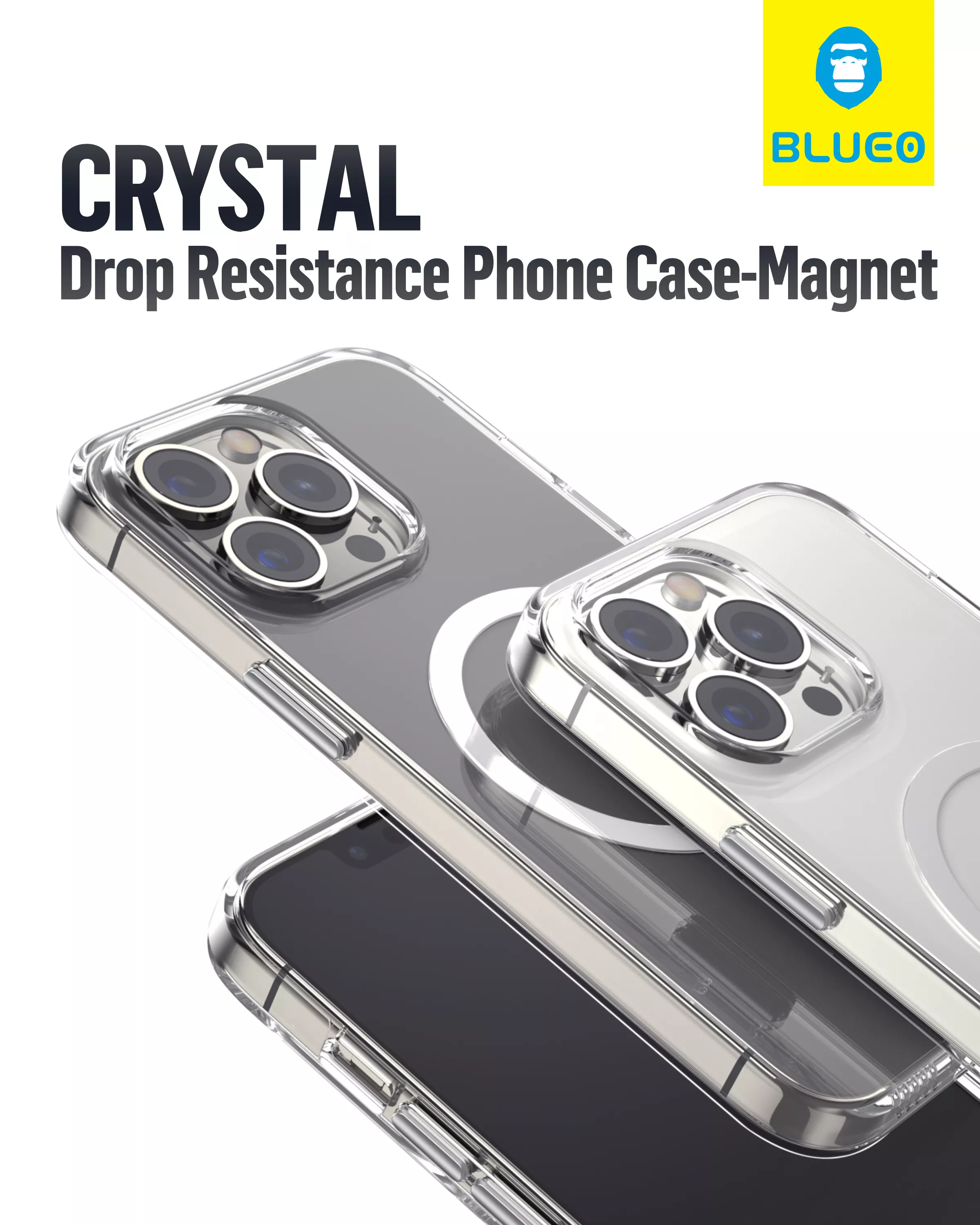 Thumbnail: Blueo Crystal Pro Drop Resistance Phone Case-Magnet for iPhone 15 Plus