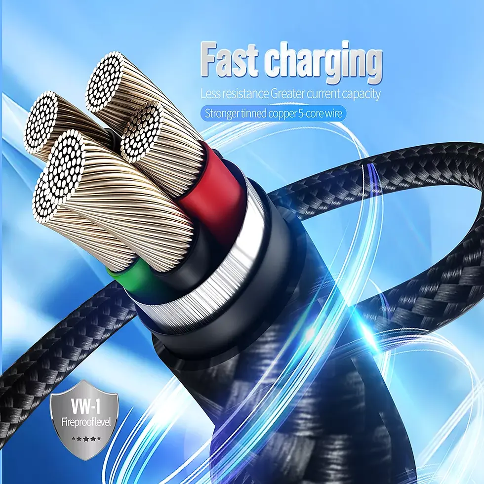 Thumbnail: Blueo Braided Zinc Alloy PD Fast Charging Data Cable 1.2 M Type C to L Black