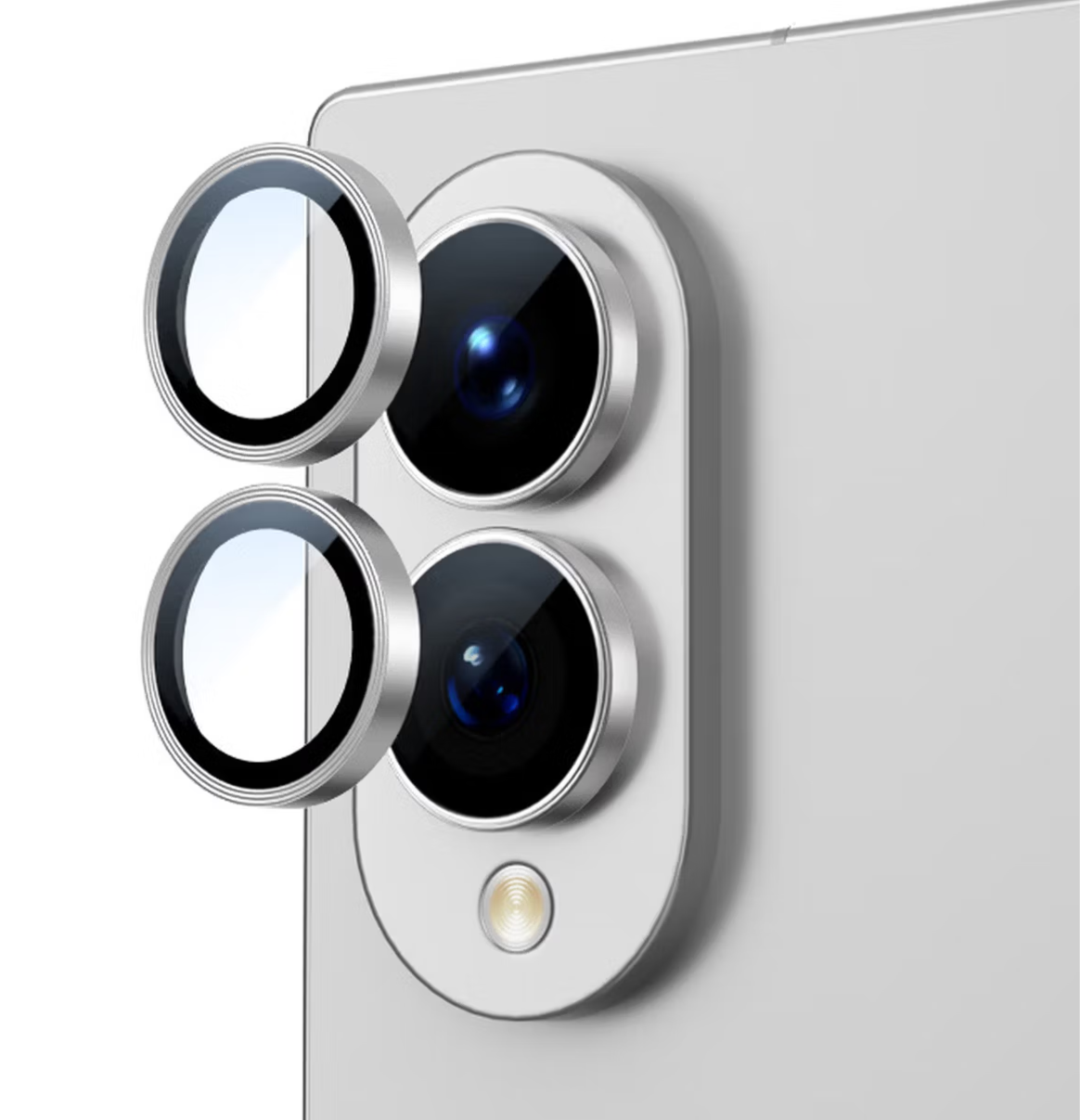 Blueo 9H Ring Metal Camera Lens Protector for Galaxy Fold 8 Silver