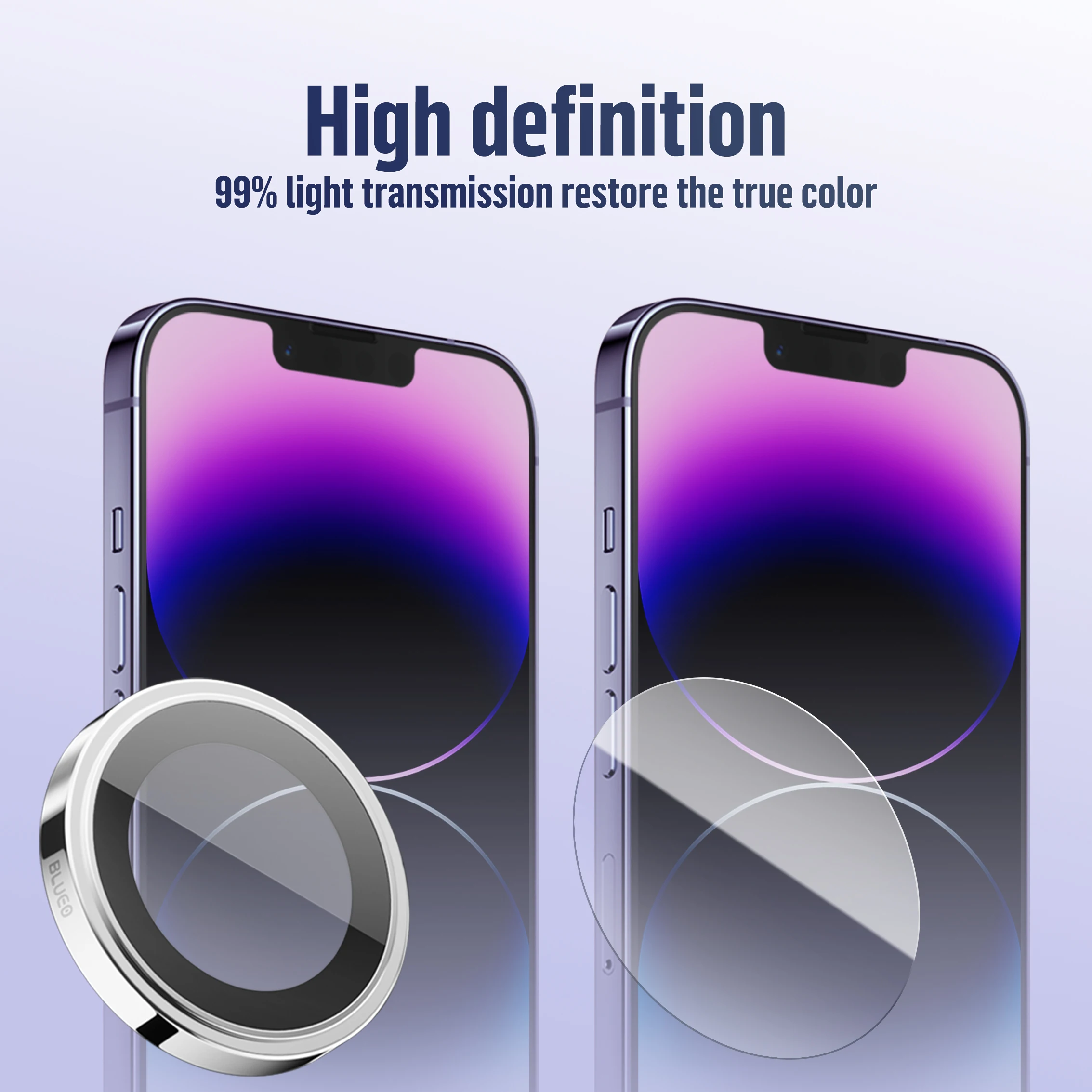 Blueo PVD Stainless Steel Camera Lens Protector for iPhone 15 Pro Max