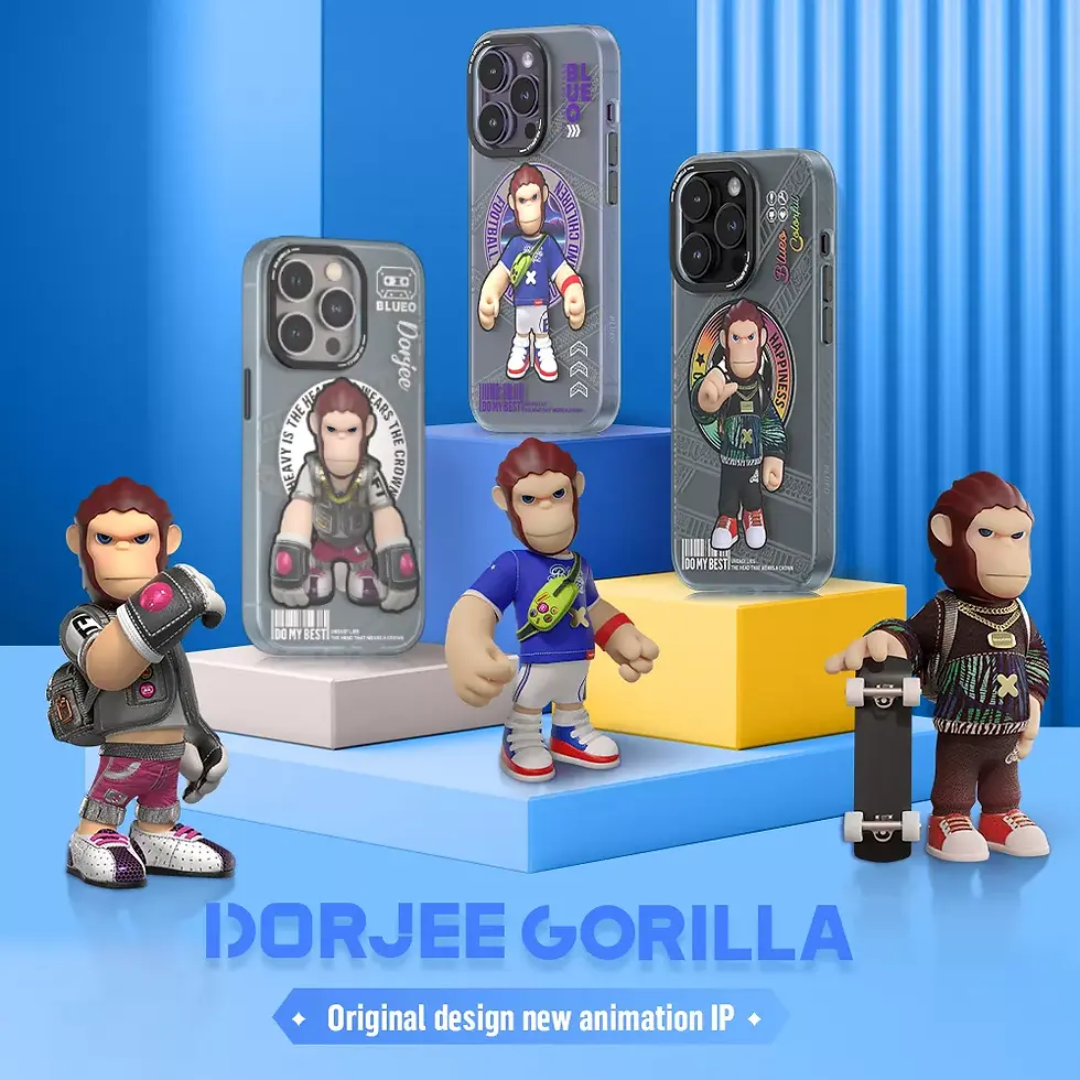 Thumbnail: Blueo Dorjee Gorilla Magnetic Case for iPhone 14 Pro Happy Gorilla Clear