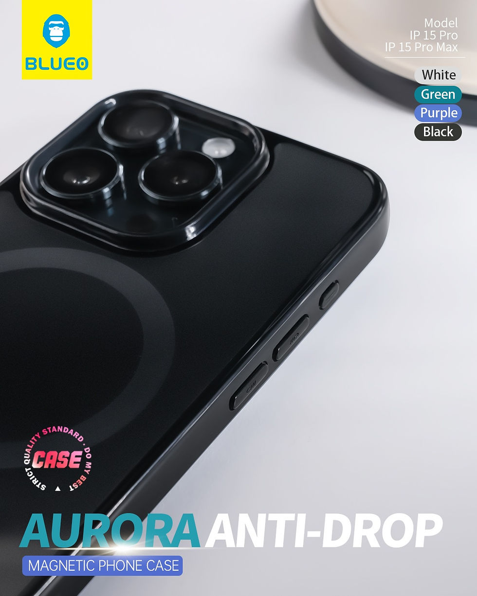 Thumbnail: Blueo Aurora Series Magnetic Case for iPhone 15 Pro Max Black