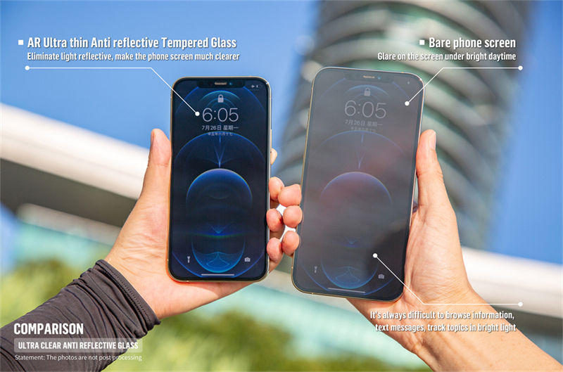 Thumbnail: Blueo AR Ultrathin Anti-Reflective HD Tempered Glass for iPhone 13 Pro Max