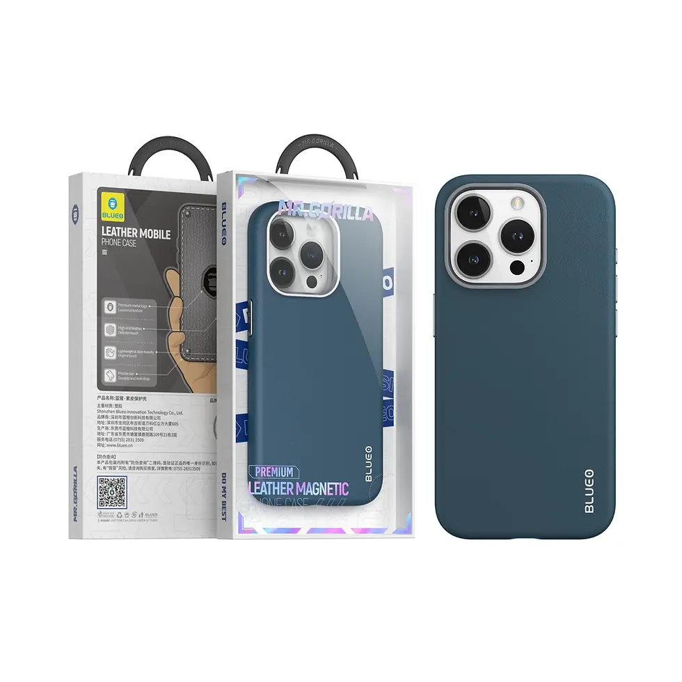 Thumbnail: Blueo PU Leather Phone Case with Magnetic for iPhone 15 Pro