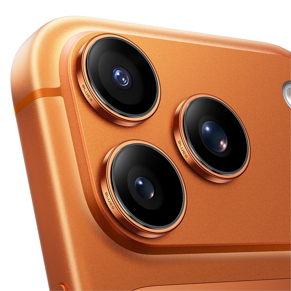 Blueo Sapphire PVD Steel Camera Ring for iPhone 17 Pro/17 Pro Max Orange