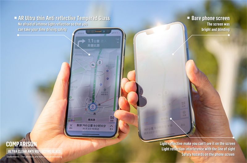Thumbnail: Blueo AR Ultrathin Anti-Reflective HD Tempered Glass for iPhone 13 Pro Max