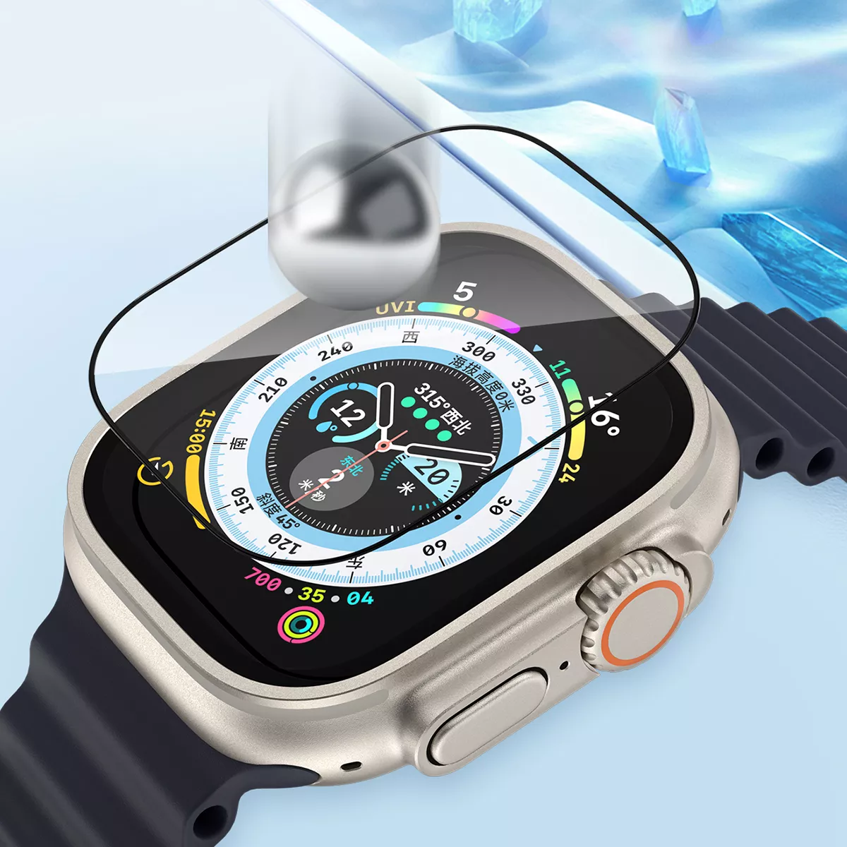 Thumbnail: Blueo Sapphire Tempered Glass with Titanium Alloy for Apple Watch Ultra 49 mm