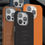 Thumbnail: Blueo PU Leather Phone Case with Magnetic for iPhone 15 Pro Max Punk Orange