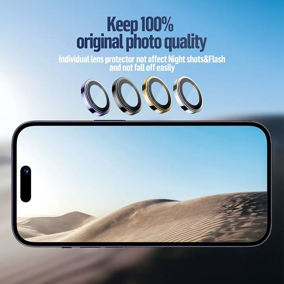 Thumbnail: Blueo PVD Stainless Steel Camera Lens Ring for iPhone 14 Pro/ Max Gold