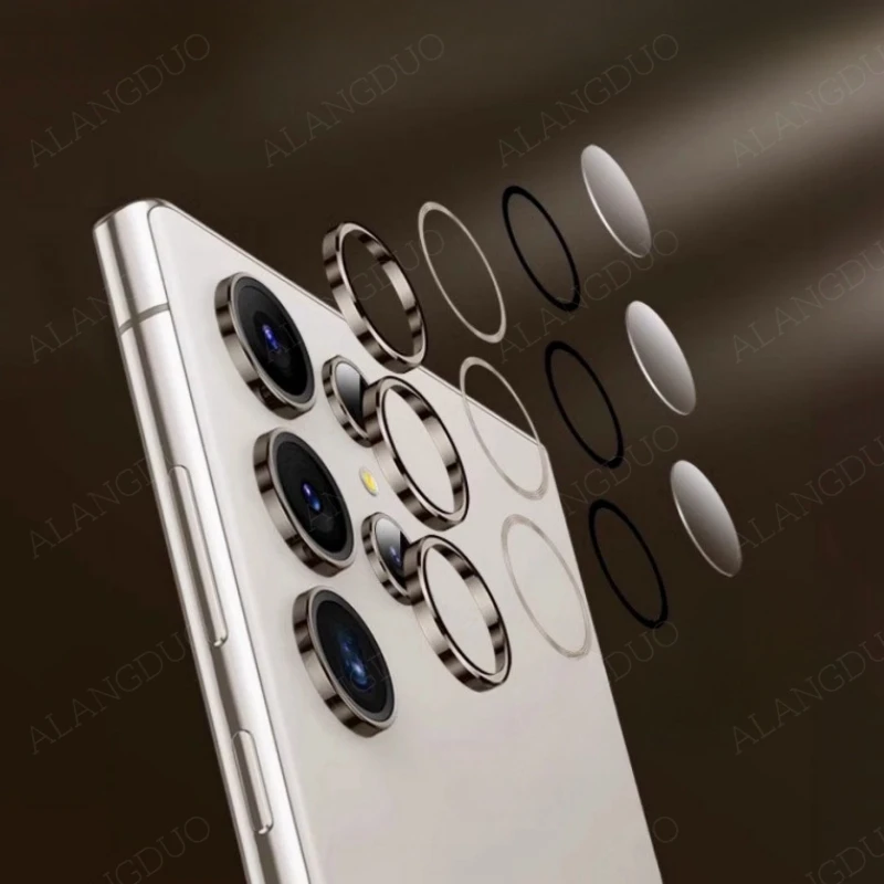 Blueo Camera Lense Protector 9H Aluminium Ring for S24 Ultra Silver