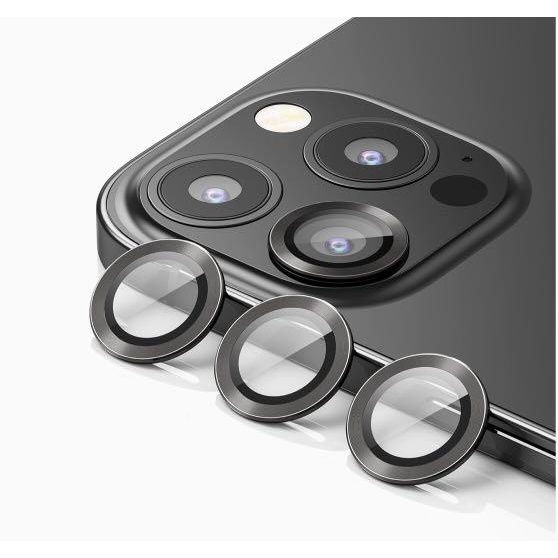 Blueo 9H Ring Metal Camera Lens Protector for iPhone 13 Pro/13 Pro Max Black