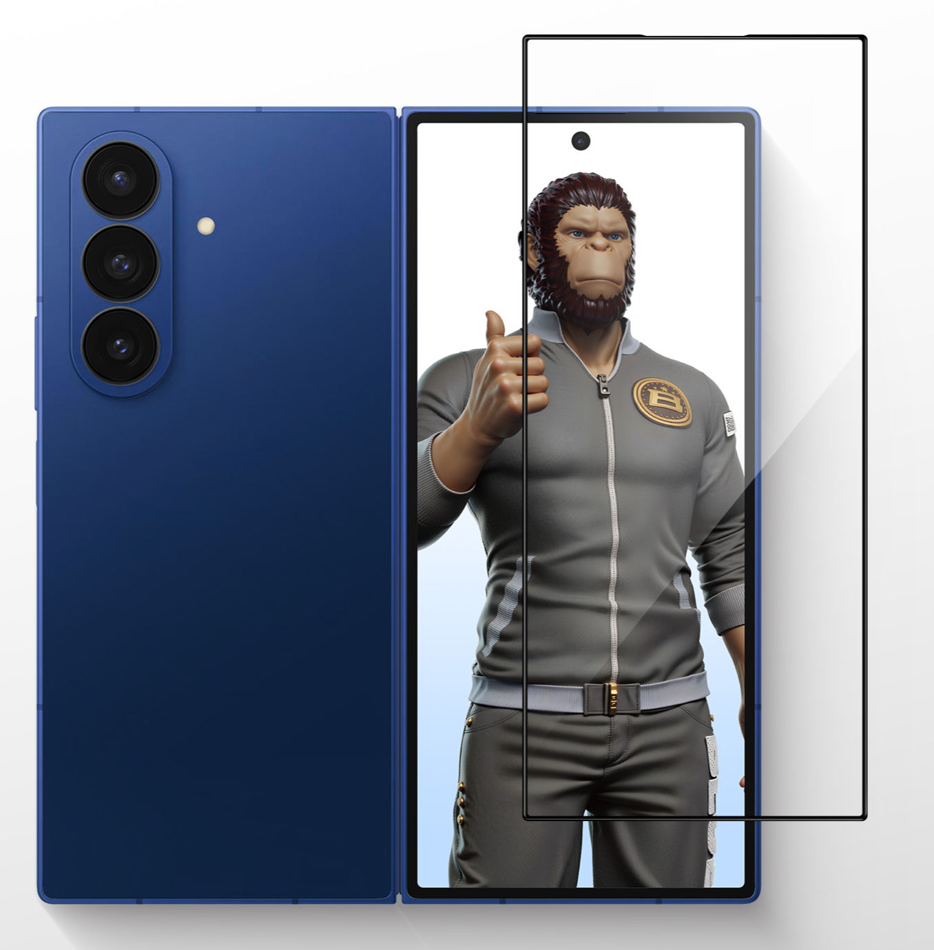 Blueo Anti-Static Front HD Tempered Glass for Galaxy Fold 8 Ultra